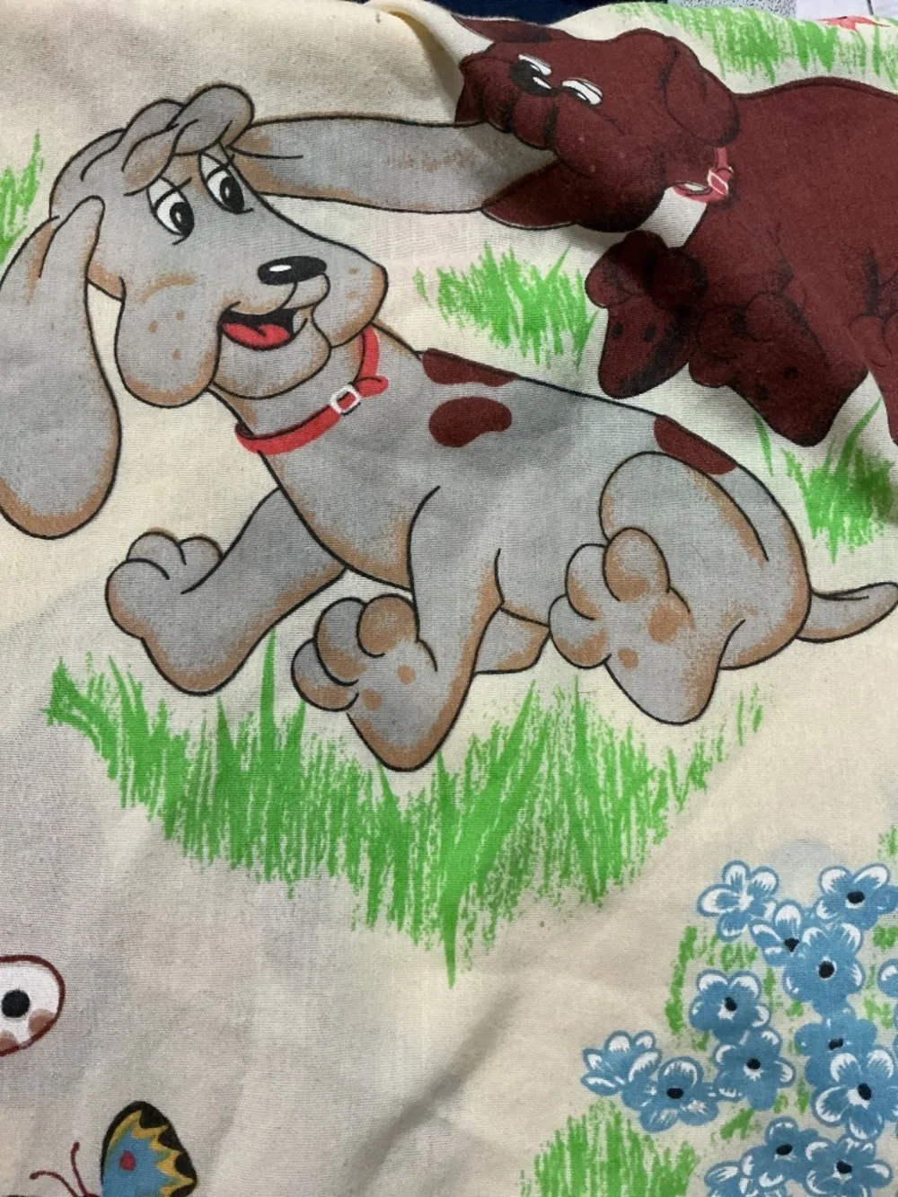 Vintage Tonka Pound Puppies Twin Flat Sheet 1985 Cartoons